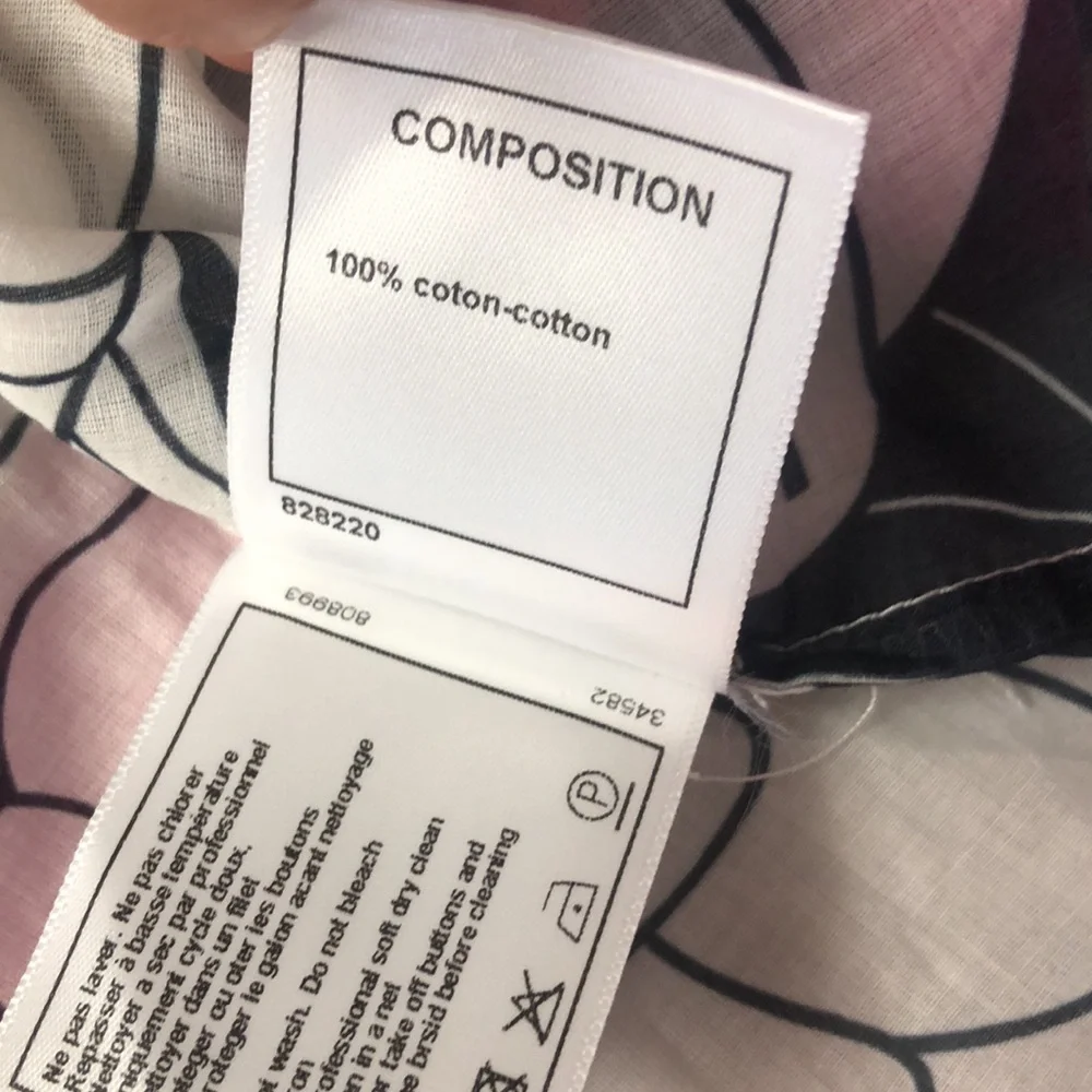 CHANEL Floral Off-Shoulder Crop Top cotton Size 38 - Picture 9 of 16